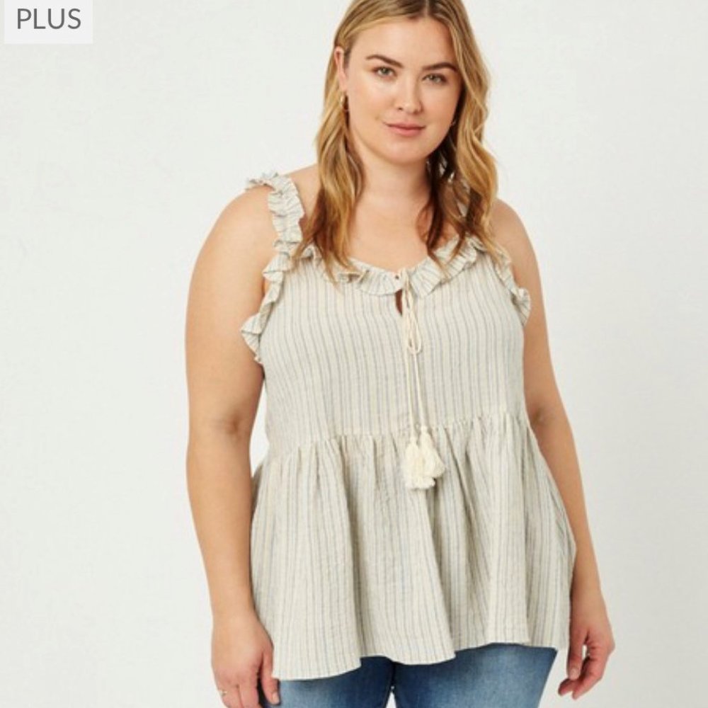 Stripe Ruffle Tank - Picture 4 of 5